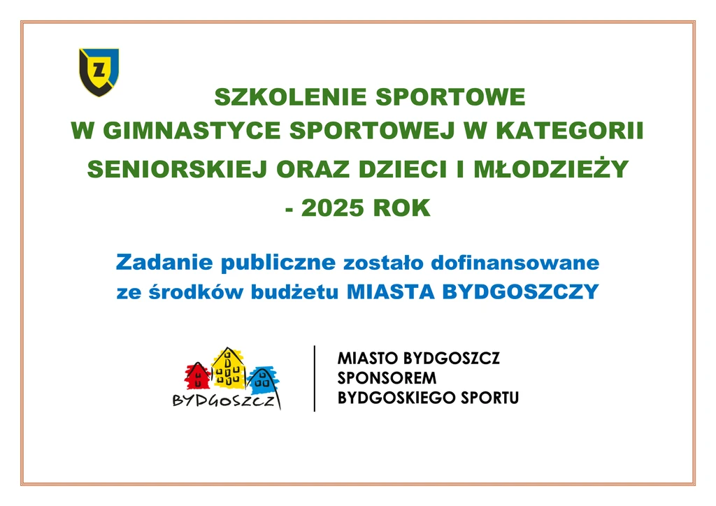Informacja - dofinansowanie szkolenia Urząd Miasta Gimnastyka - 2025r