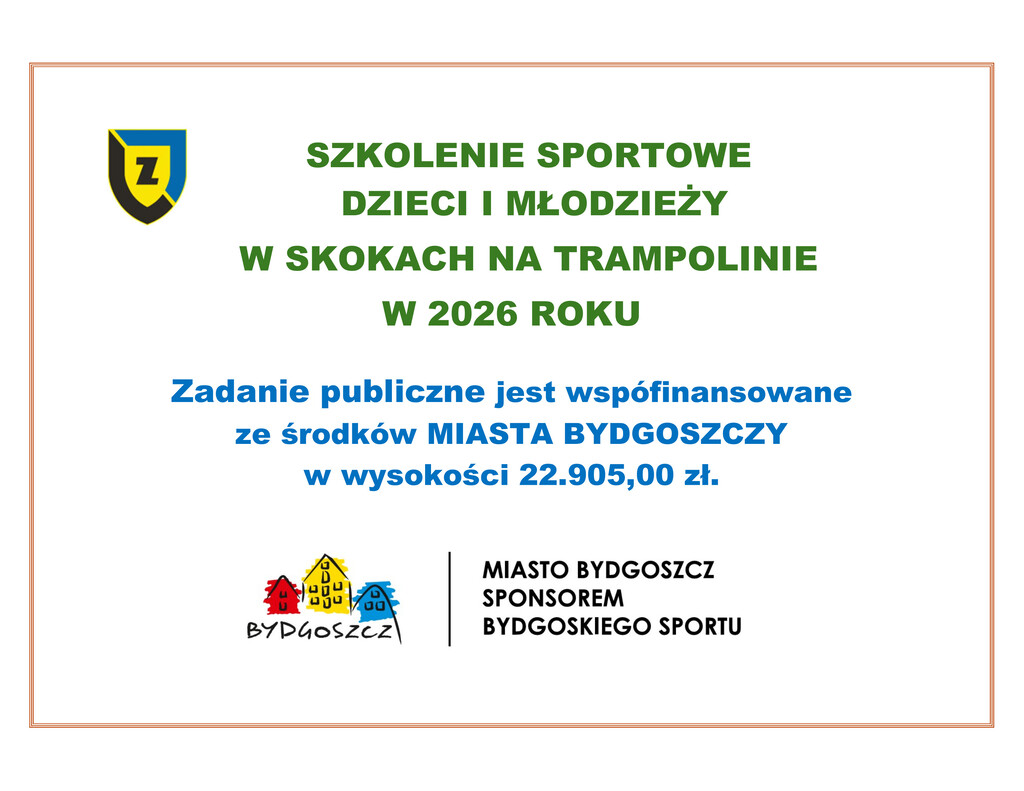 Informacja - dofinansowanie szkolenia Urząd Miasta Trampolina - 2026r